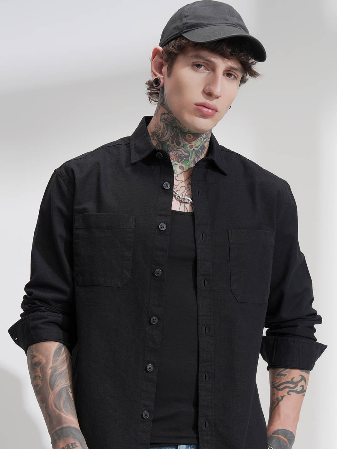 Highlander 100% Cotton Relaxed Fit Self Design Full Sleeves Men's Casual Shirt - Black ( Pack of 1 ) Highlander 100% Cotton Relaxed Fit Self Design Full Sleeves Men's Casual Shirt - Black ( Pack of 1 )