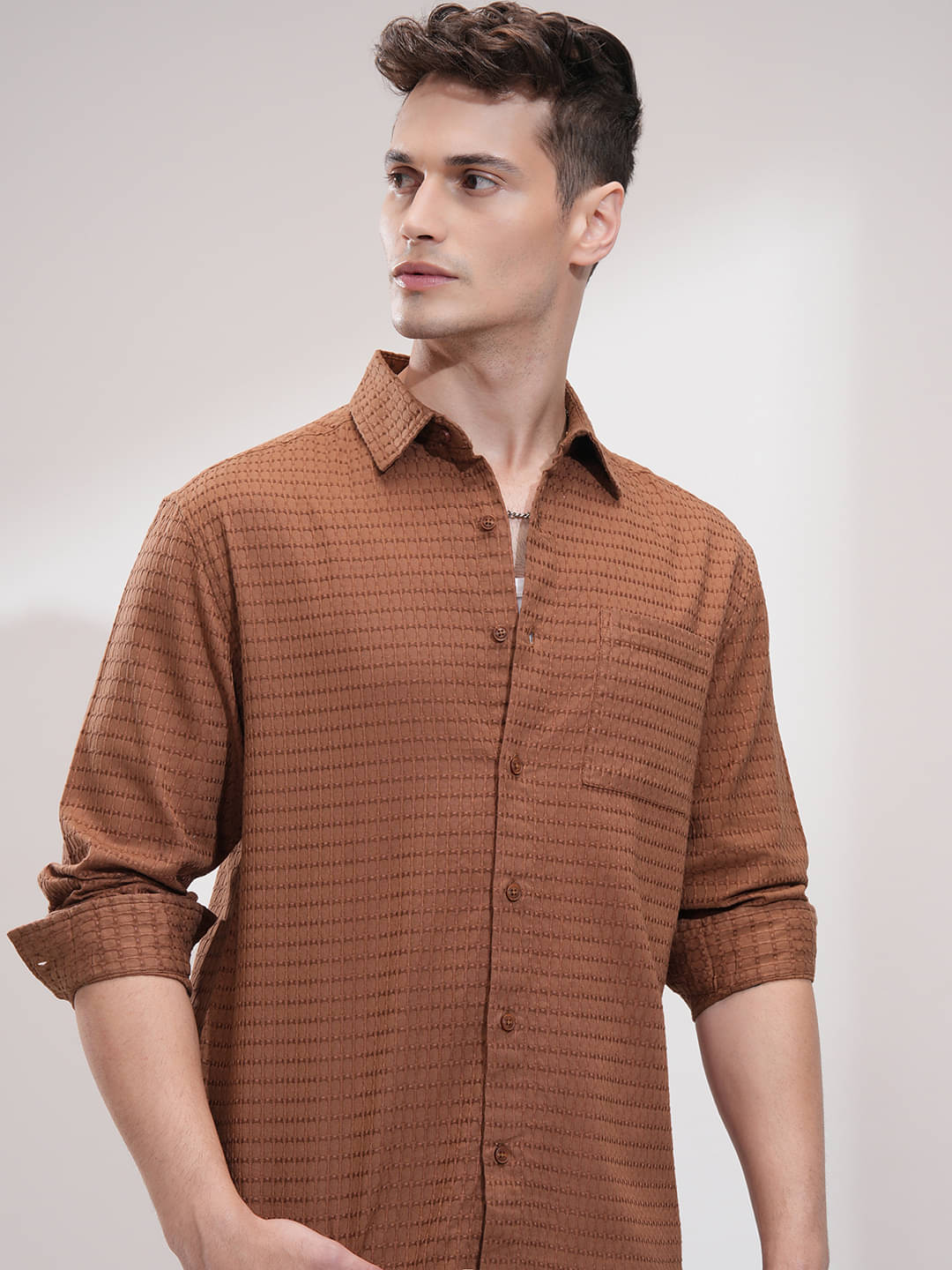Highlander 100% Cotton Relaxed Fit Self Design Full Sleeves Men's Casual Shirt - Multicolor ( Pack of 1 ) Highlander 100% Cotton Relaxed Fit Self Design Full Sleeves Men's Casual Shirt - Multicolor ( Pack of 1 )