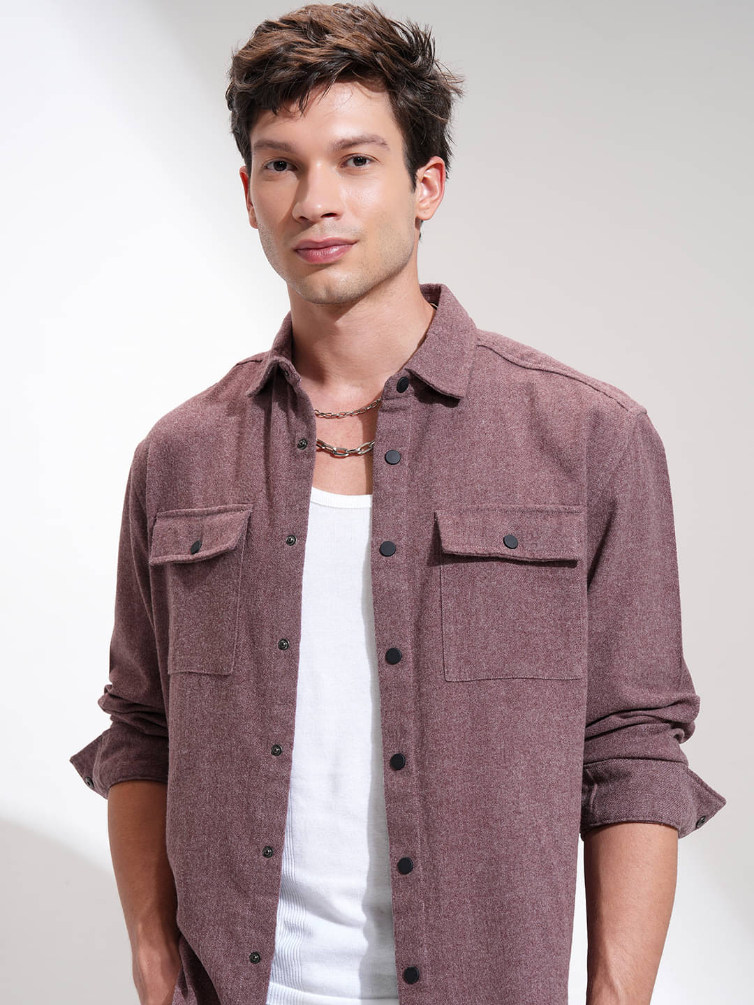     			Highlander 100% Cotton Relaxed Fit Solids Full Sleeves Men's Casual Shirt - Maroon ( Pack of 1 )