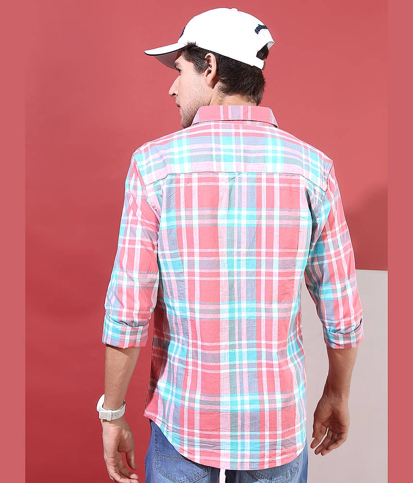 Highlander 100% Cotton Slim Fit Checks Full Sleeves Men's Casual Shirt - Multicolor ( Pack of 1 )