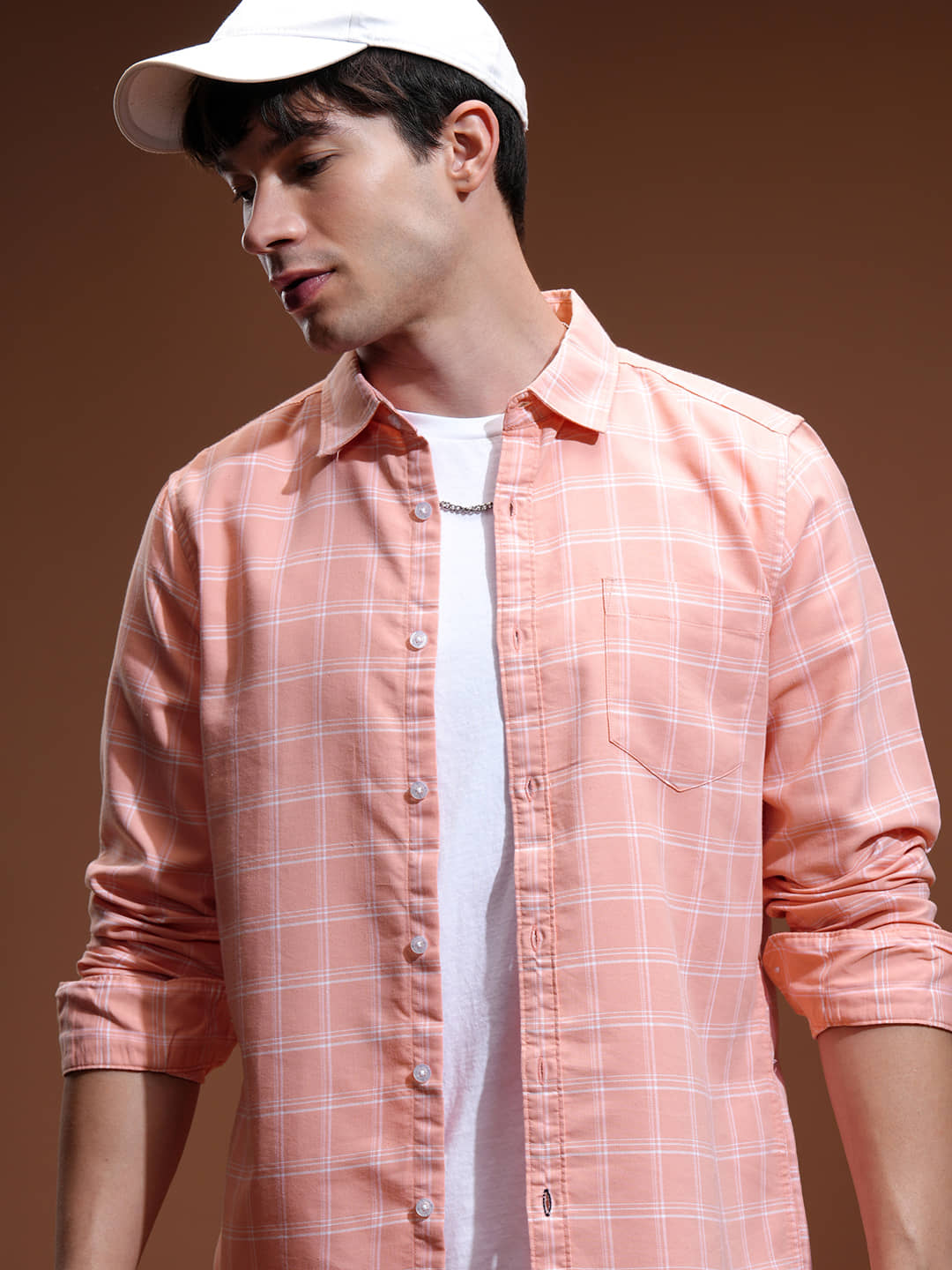Highlander 100% Cotton Slim Fit Checks Full Sleeves Men's Casual Shirt - Multicolor ( Pack of 1 )