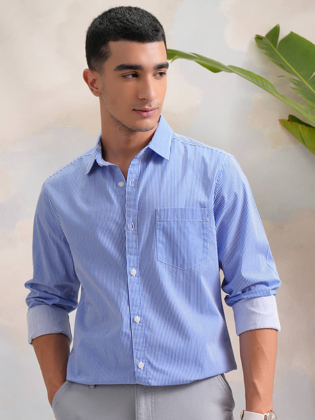 Highlander 100% Cotton Slim Fit Striped Full Sleeves Men's Casual Shirt - Multicolor ( Pack of 1 )