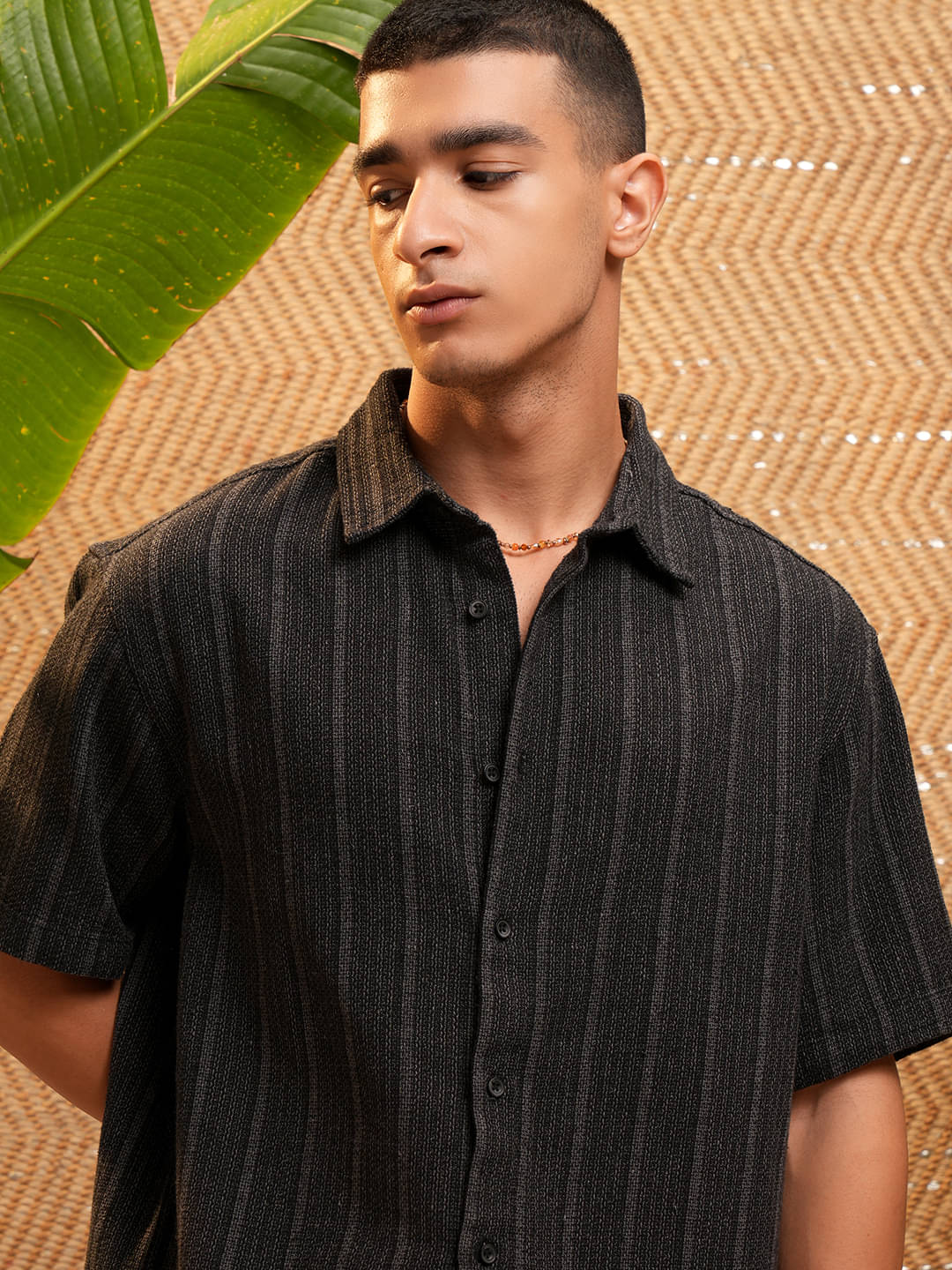 Highlander Cotton Blend Oversized Fit Striped Half Sleeves Men's Casual Shirt - Black ( Pack of 1 ) Highlander Cotton Blend Oversized Fit Striped Half Sleeves Men's Casual Shirt - Black ( Pack of 1 )