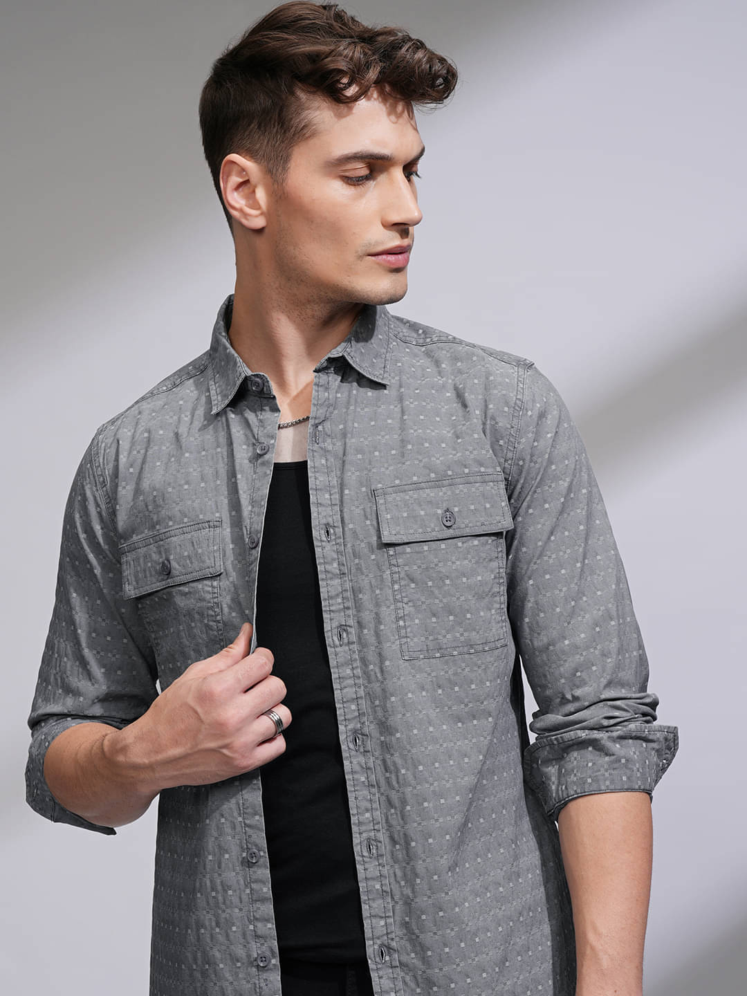 Highlander Cotton Blend Regular Fit Self Design Full Sleeves Men's Casual Shirt - Blue ( Pack of 1 ) Highlander Cotton Blend Regular Fit Self Design Full Sleeves Men's Casual Shirt - Blue ( Pack of 1 )