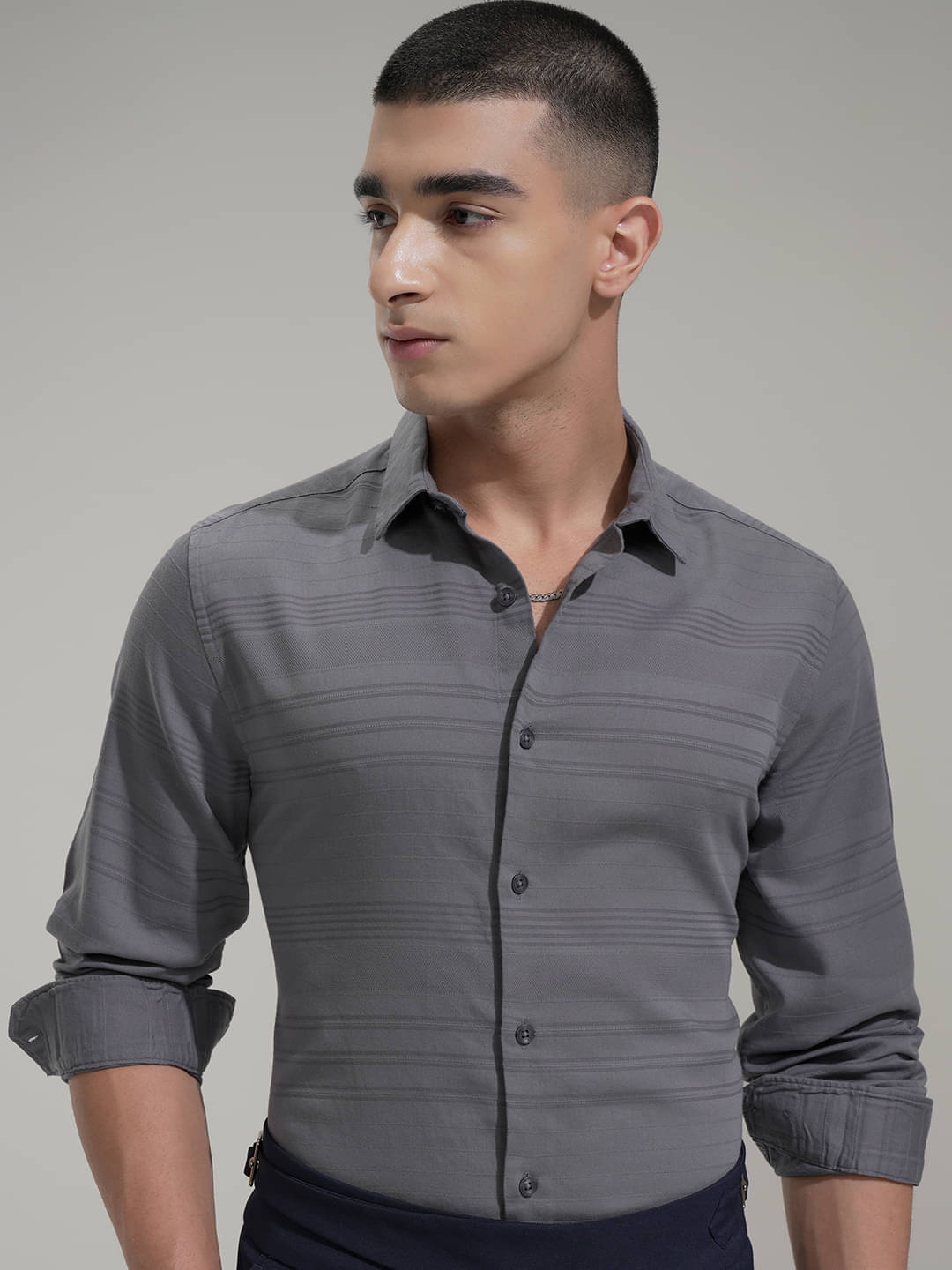 Highlander Cotton Blend Slim Fit Solids Full Sleeves Men's Casual Shirt - Grey ( Pack of 1 ) Highlander Cotton Blend Slim Fit Solids Full Sleeves Men's Casual Shirt - Grey ( Pack of 1 )