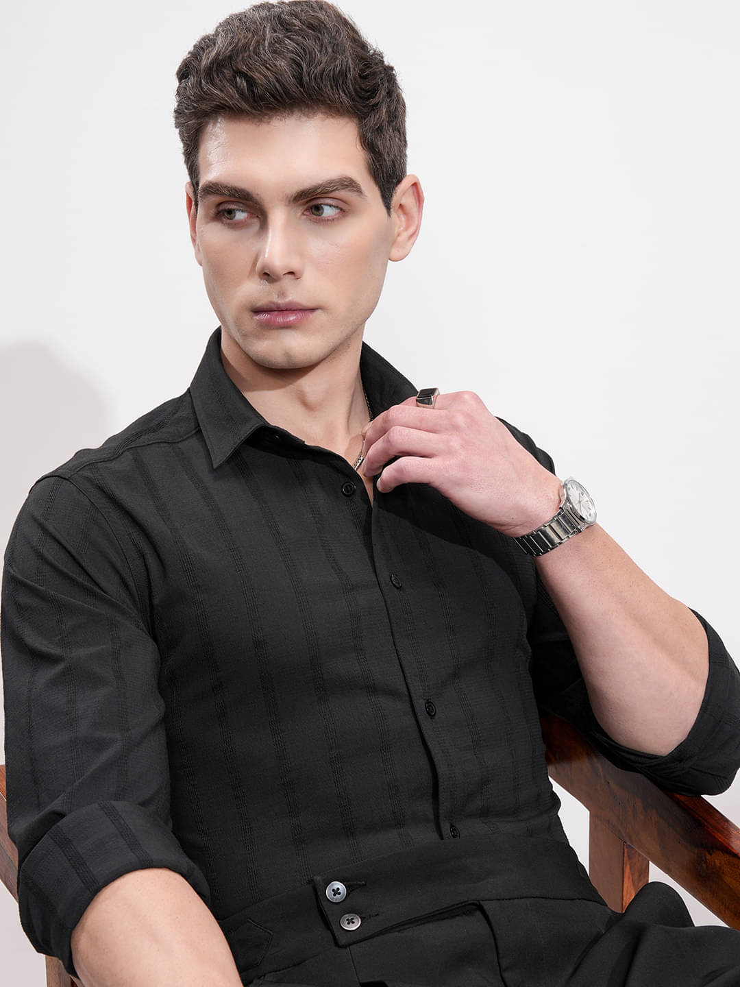 Highlander Poly Cotton Slim Fit Solids Full Sleeves Men's Casual Shirt - Black ( Pack of 1 ) Highlander Poly Cotton Slim Fit Solids Full Sleeves Men's Casual Shirt - Black ( Pack of 1 )