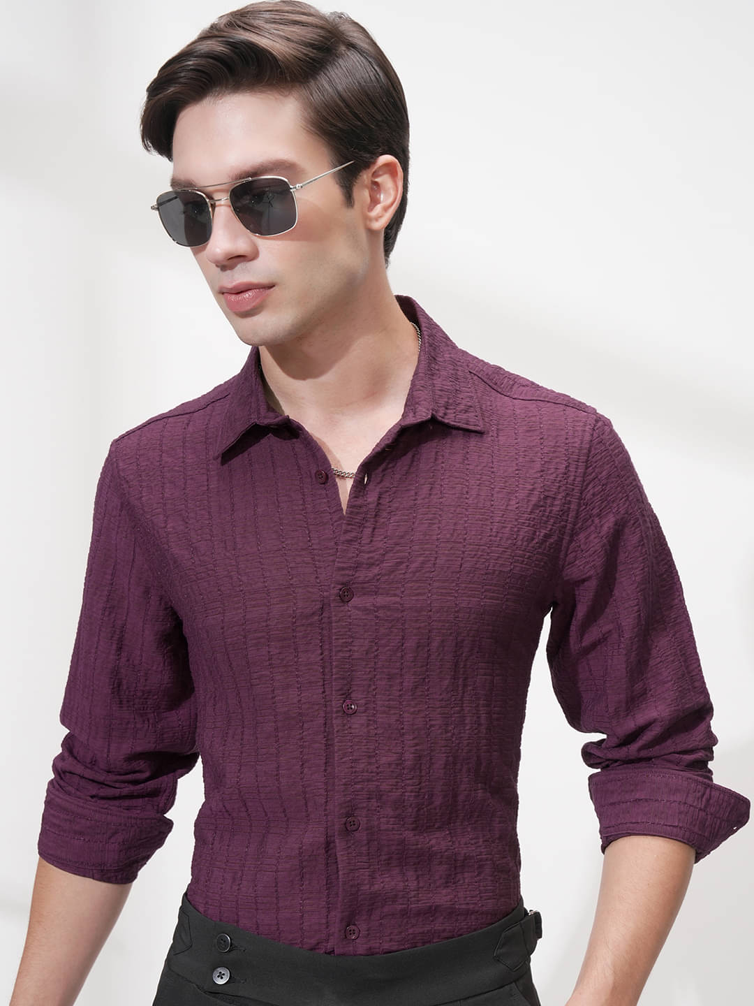 Highlander Poly Cotton Slim Fit Self Design Full Sleeves Men's Casual Shirt - Multicolor ( Pack of 1 ) Highlander Poly Cotton Slim Fit Self Design Full Sleeves Men's Casual Shirt - Multicolor ( Pack of 1 )