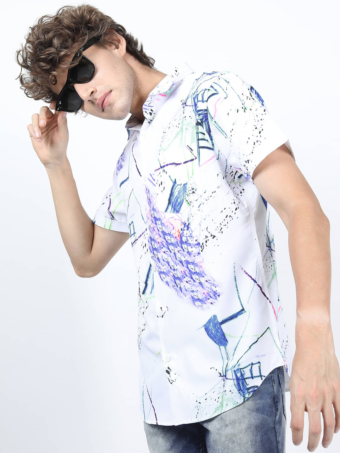     			Highlander Polyester Slim Fit Printed Half Sleeves Men's Casual Shirt - Multicolor ( Pack of 1 )