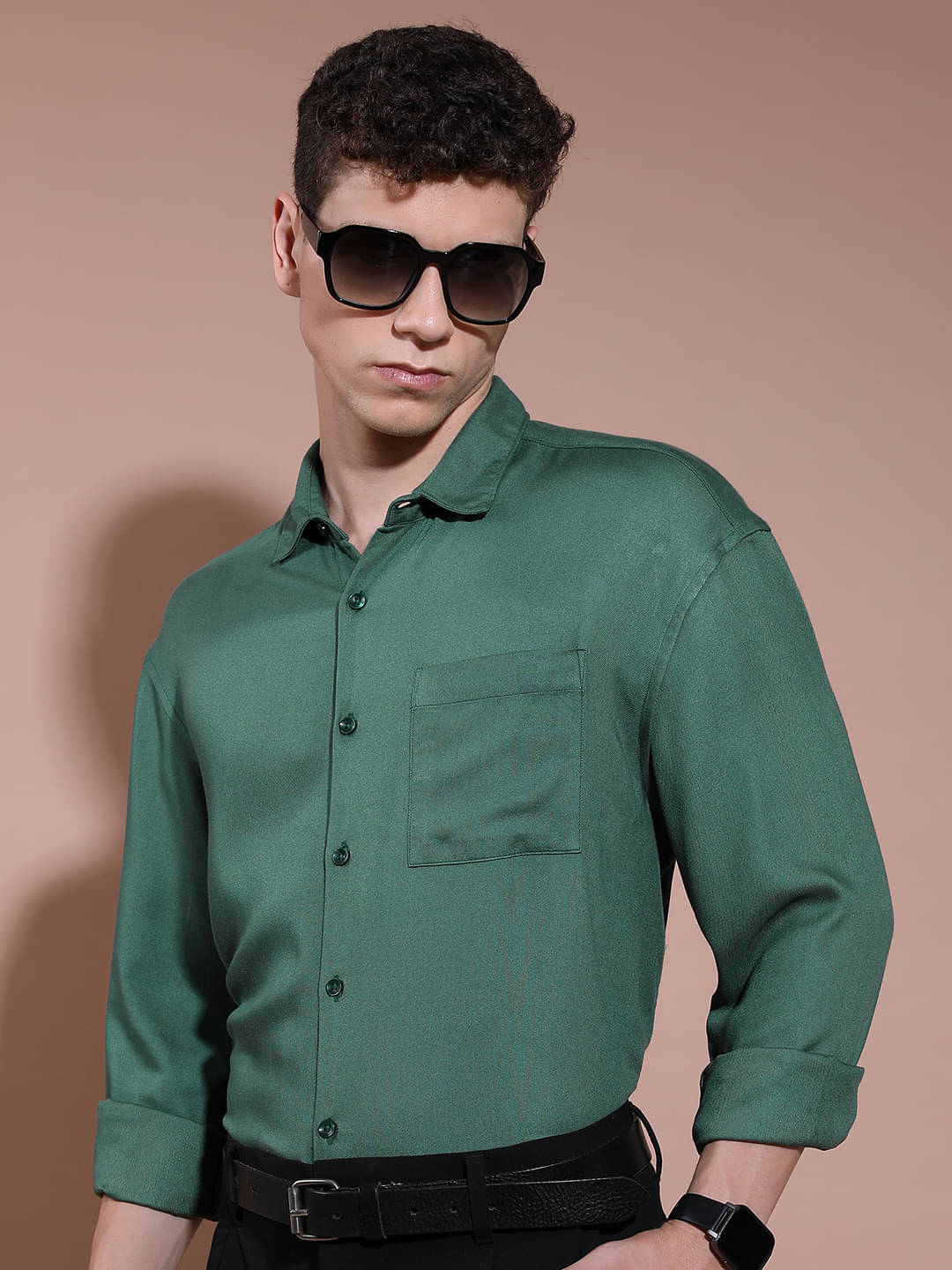 Highlander Viscose Slim Fit Solids Full Sleeves Men's Casual Shirt - Dark Green ( Pack of 1 ) Highlander Viscose Slim Fit Solids Full Sleeves Men's Casual Shirt - Dark Green ( Pack of 1 )