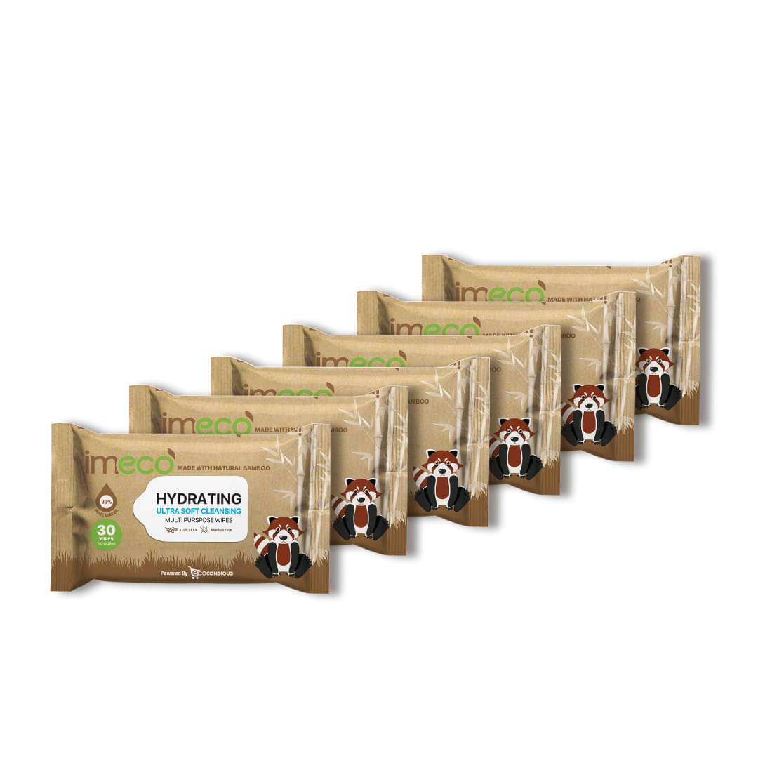 IMECO IMECO Bamboo Wet Wipes 30 Pulls - Pack of 6 Wet Wipes ( 180 Pcs ) IMECO IMECO Bamboo Wet Wipes 30 Pulls - Pack of 6 Wet Wipes ( 180 Pcs )
