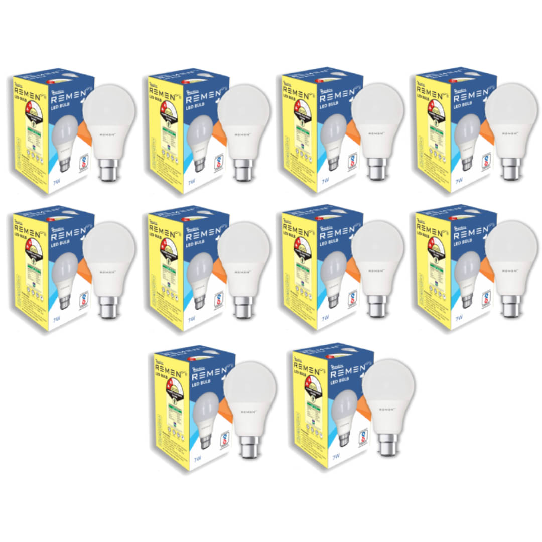 Remen 7W Cool Day Light LED Bulb ( pack of 10 ) Remen 7W Cool Day Light LED Bulb ( pack of 10 )