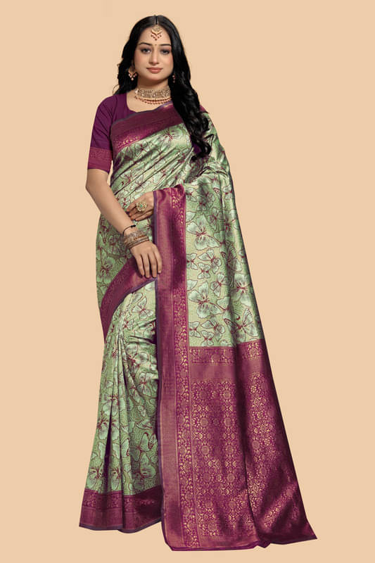     			SILK SUTRA Polyester Printed Saree With Unstitched Blouse Piece ( Multicolor )