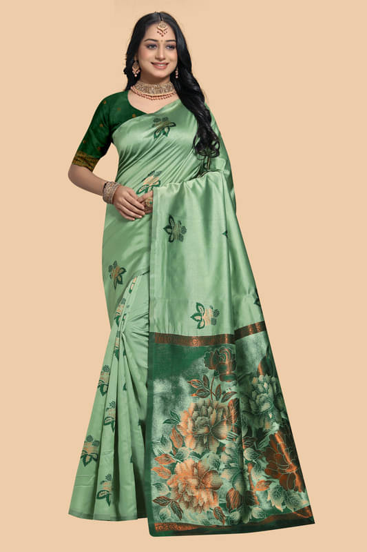     			SILK SUTRA Polyester Printed Saree With Unstitched Blouse Piece ( Multicolor )
