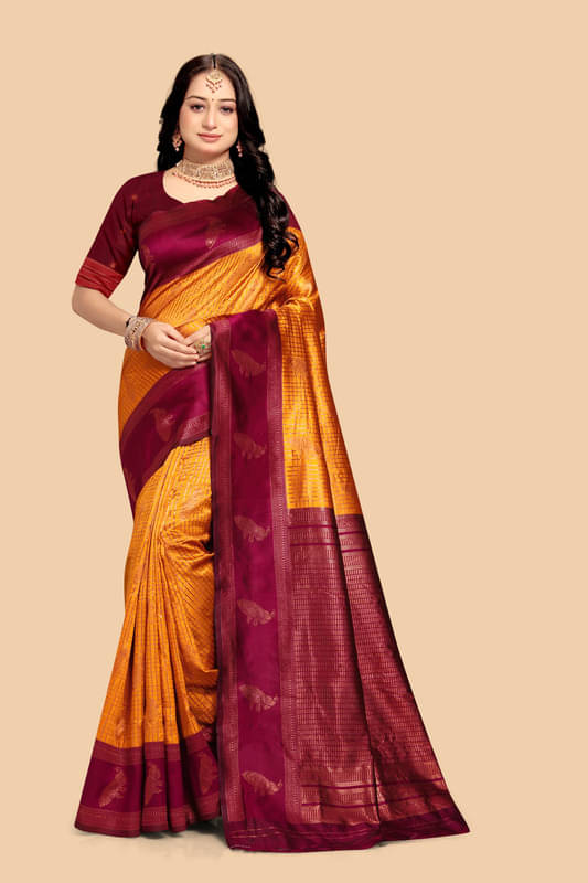 SILK SUTRA Polyester Self Design Saree With Unstitched Blouse Piece ( Multicolor ) SILK SUTRA Polyester Self Design Saree With Unstitched Blouse Piece ( Multicolor )