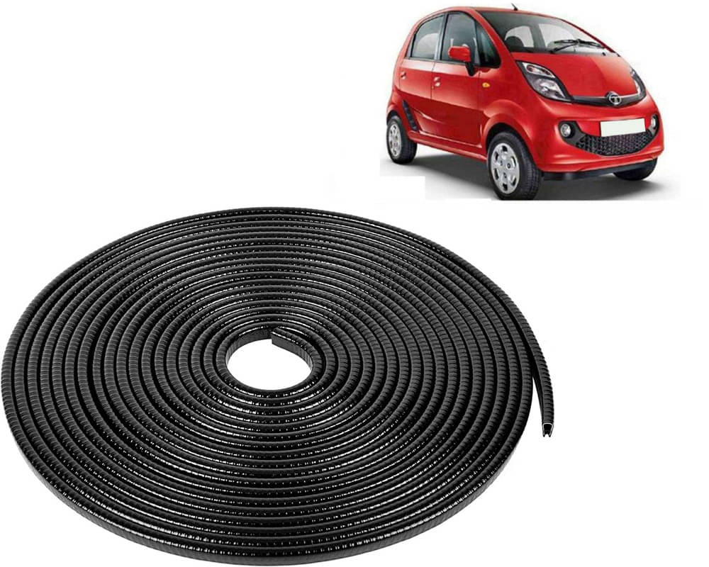     			Selifaur Car Door Edge Guards U Shape Edge Trim Rubber Strip Seal Protector (16 ft/5 Mtr, Black) For Nano Genx
