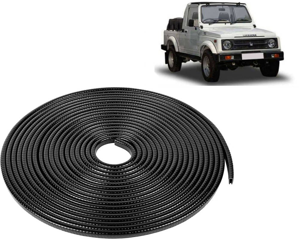     			Selifaur Car Door Edge Guards U Shape Edge Trim Rubber Strip Seal Protector (16 ft/5 Mtr, Black) For Gypsy King