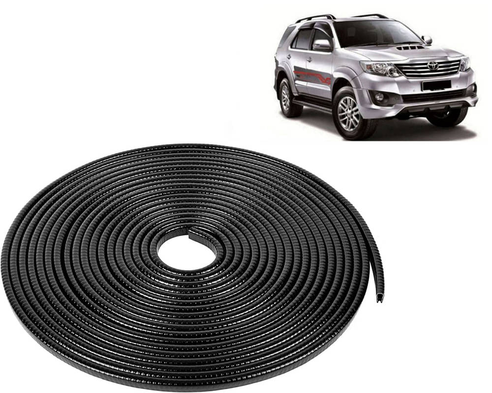     			Selifaur Car Door Edge Guards U Shape Edge Trim Rubber Strip Seal Protector (16 ft/5 Mtr, Black) For Fortuner