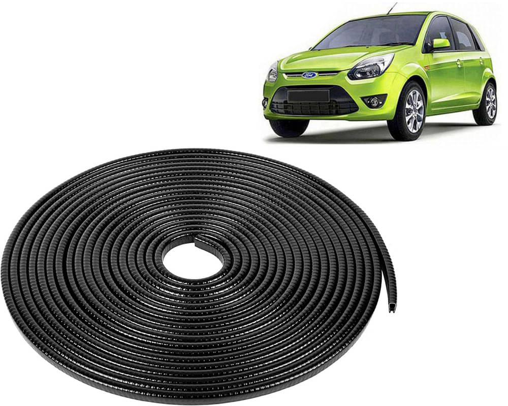     			Selifaur Car Door Edge Guards U Shape Edge Trim Rubber Strip Seal Protector (16 ft/5 Mtr, Black) For Figo Type-1