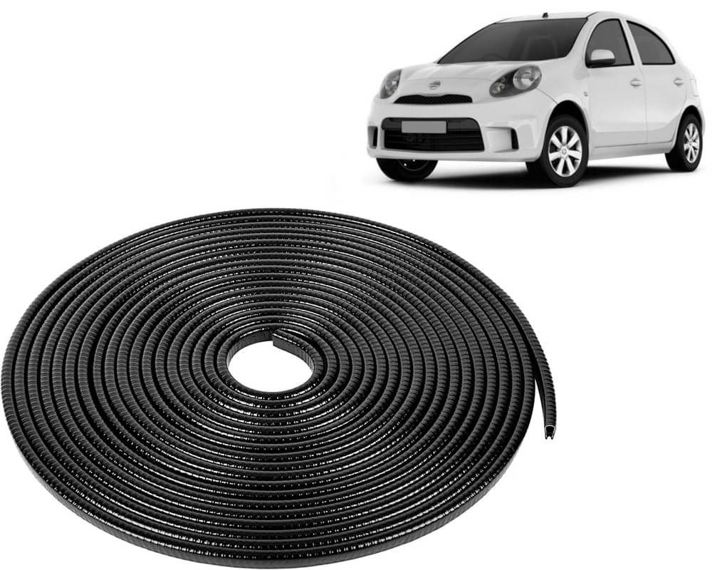     			Selifaur Car Door Edge Guards U Shape Edge Trim Rubber Strip Seal Protector (16 ft/5 Mtr, Black) For Micra Active