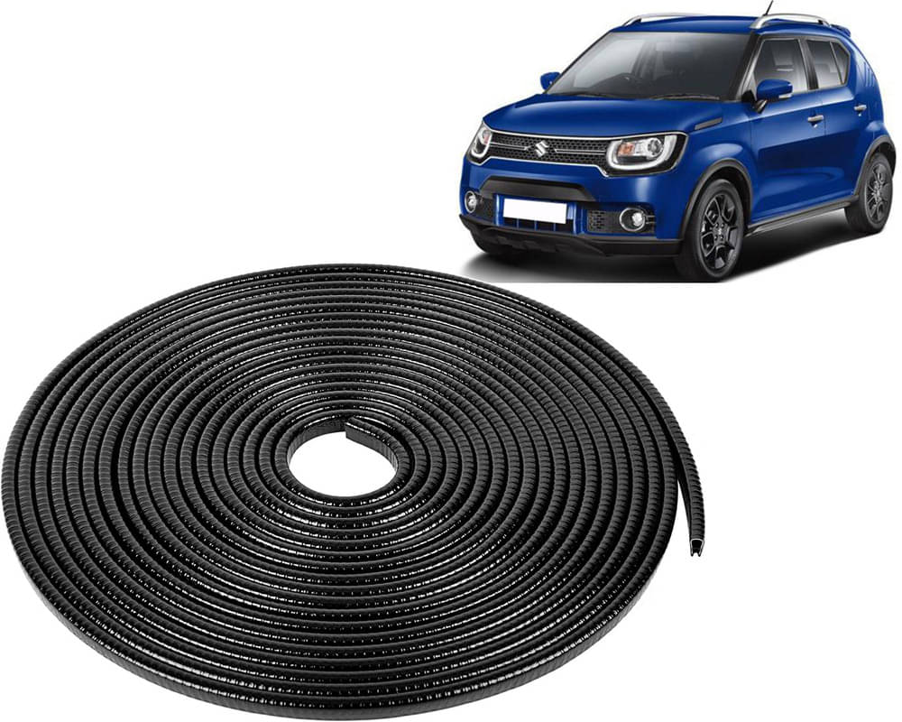     			Selifaur Car Door Edge Guards U Shape Edge Trim Rubber Strip Seal Protector (16 ft/5 Mtr, Black) For Ignis 2016-2019