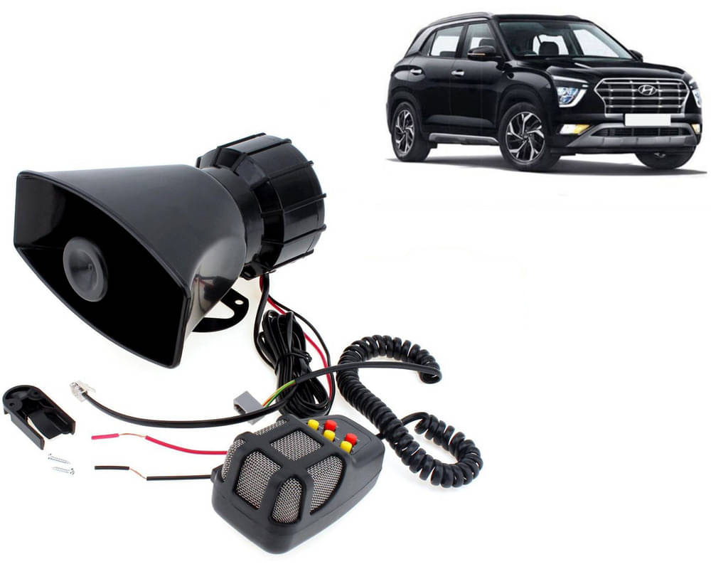 7 Tone Siren Horn Hooter with Mic For All Cars, Trucks, Mini Trucks, Vans, Bikes-Loud Siren With 7 Different Great Sounds For Creta 2020 7 Tone Siren Horn Hooter with Mic For All Cars, Trucks, Mini Trucks, Vans, Bikes-Loud Siren With 7 Different Great Sounds For Creta 2020