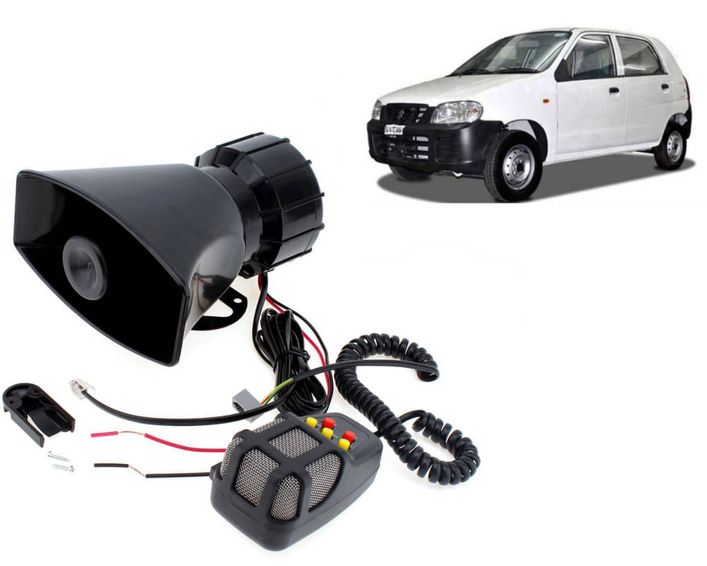 7 Tone Siren Horn Hooter with Mic For All Cars, Trucks, Mini Trucks, Vans, Bikes-Loud Siren With 7 Different Great Sounds For Alto     			7 Tone Siren Horn Hooter with Mic For All Cars, Trucks, Mini Trucks, Vans, Bikes-Loud Siren With 7 Different Great Sounds For Alto