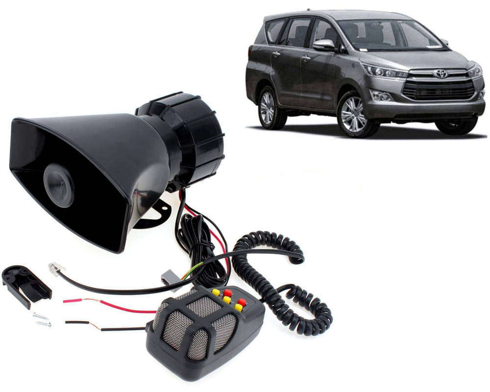 7 Tone Siren Horn Hooter with Mic For All Cars, Trucks, Mini Trucks, Vans, Bikes-Loud Siren With 7 Different Great Sounds For Innova Crysta 2016 7 Tone Siren Horn Hooter with Mic For All Cars, Trucks, Mini Trucks, Vans, Bikes-Loud Siren With 7 Different Great Sounds For Innova Crysta 2016