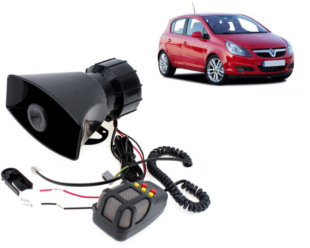 7 Tone Siren Horn Hooter with Mic For All Cars, Trucks, Mini Trucks, Vans, Bikes-Loud Siren With 7 Different Great Sounds For Corsa     			7 Tone Siren Horn Hooter with Mic For All Cars, Trucks, Mini Trucks, Vans, Bikes-Loud Siren With 7 Different Great Sounds For Corsa