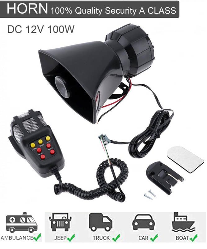 7 Tone Siren Horn Hooter with Mic For All Cars, Trucks, Mini Trucks, Vans, Bikes-Loud Siren With 7 Different Great Sounds For CR-V 7 Tone Siren Horn Hooter with Mic For All Cars, Trucks, Mini Trucks, Vans, Bikes-Loud Siren With 7 Different Great Sounds For CR-V