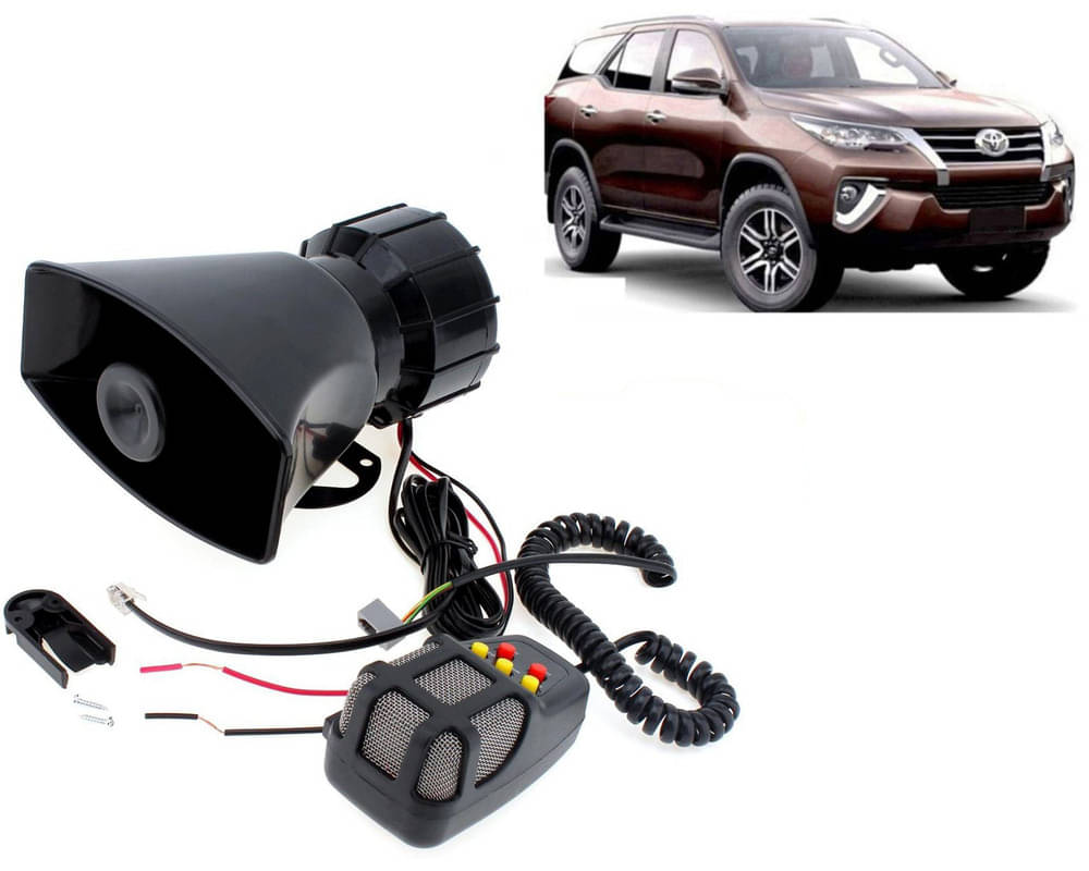     			7 Tone Siren Horn Hooter with Mic For All Cars, Trucks, Mini Trucks, Vans, Bikes-Loud Siren With 7 Different Great Sounds For Fortuner 2016