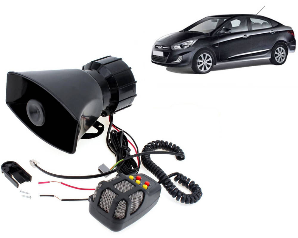 7 Tone Siren Horn Hooter with Mic For All Cars, Trucks, Mini Trucks, Vans, Bikes-Loud Siren With 7 Different Great Sounds For Verna Fluidic     			7 Tone Siren Horn Hooter with Mic For All Cars, Trucks, Mini Trucks, Vans, Bikes-Loud Siren With 7 Different Great Sounds For Verna Fluidic