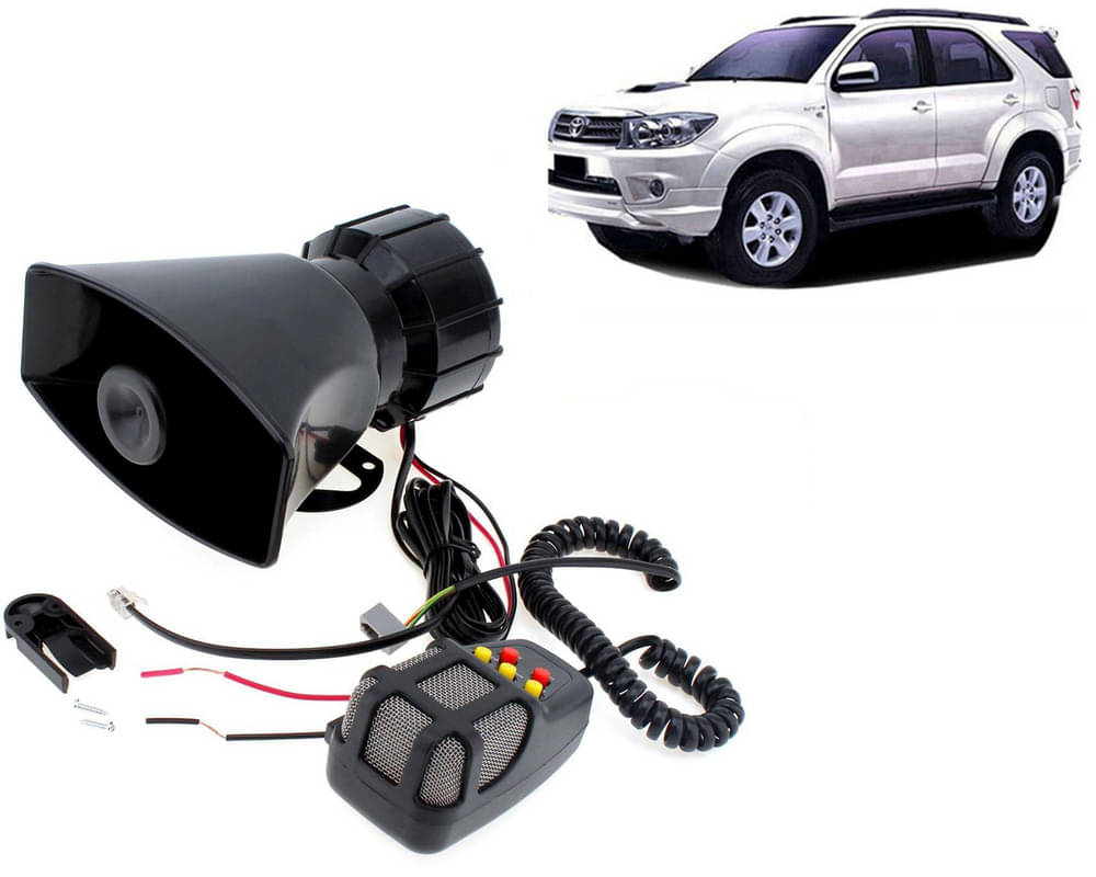 7 Tone Siren Horn Hooter with Mic For All Cars, Trucks, Mini Trucks, Vans, Bikes-Loud Siren With 7 Different Great Sounds For Fortuner Old     			7 Tone Siren Horn Hooter with Mic For All Cars, Trucks, Mini Trucks, Vans, Bikes-Loud Siren With 7 Different Great Sounds For Fortuner Old