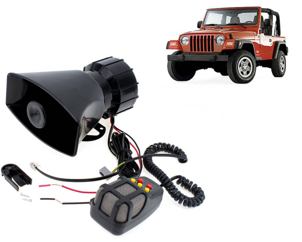 7 Tone Siren Horn Hooter with Mic For All Cars, Trucks, Mini Trucks, Vans, Bikes-Loud Siren With 7 Different Great Sounds For Jeep     			7 Tone Siren Horn Hooter with Mic For All Cars, Trucks, Mini Trucks, Vans, Bikes-Loud Siren With 7 Different Great Sounds For Jeep