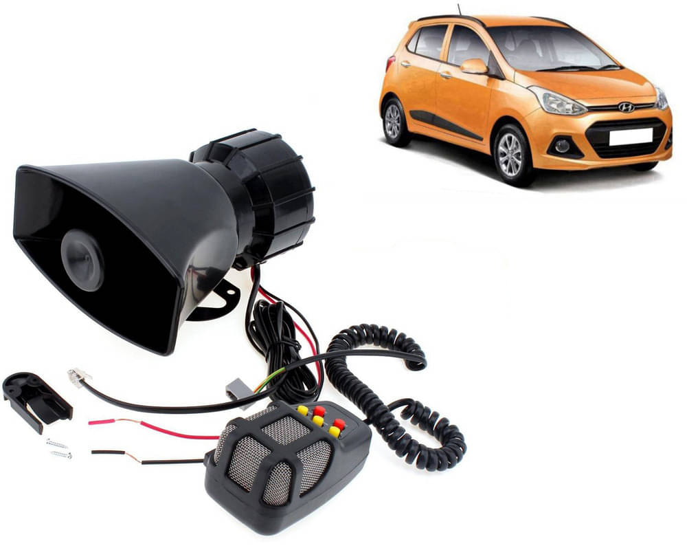 7 Tone Siren Horn Hooter with Mic For All Cars, Trucks, Mini Trucks, Vans, Bikes-Loud Siren With 7 Different Great Sounds For I10 Grand 7 Tone Siren Horn Hooter with Mic For All Cars, Trucks, Mini Trucks, Vans, Bikes-Loud Siren With 7 Different Great Sounds For I10 Grand