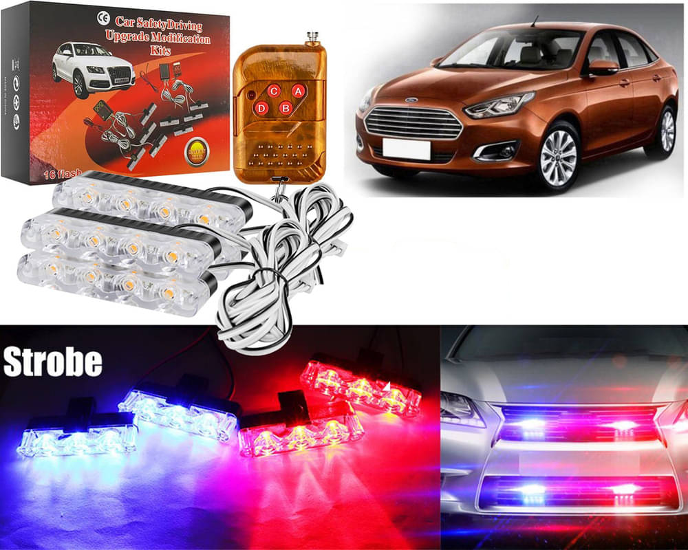Car Grill Red & Blue LED DRL Police Flasher Emergency Warning Strobe Light For Escort Car Grill Red & Blue LED DRL Police Flasher Emergency Warning Strobe Light For Escort