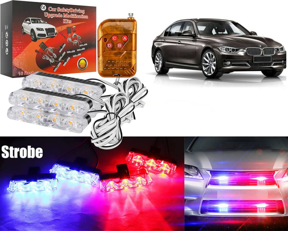 Car Grill Red & Blue LED DRL Police Flasher Emergency Warning Strobe Light For 3 Series Car Grill Red & Blue LED DRL Police Flasher Emergency Warning Strobe Light For 3 Series