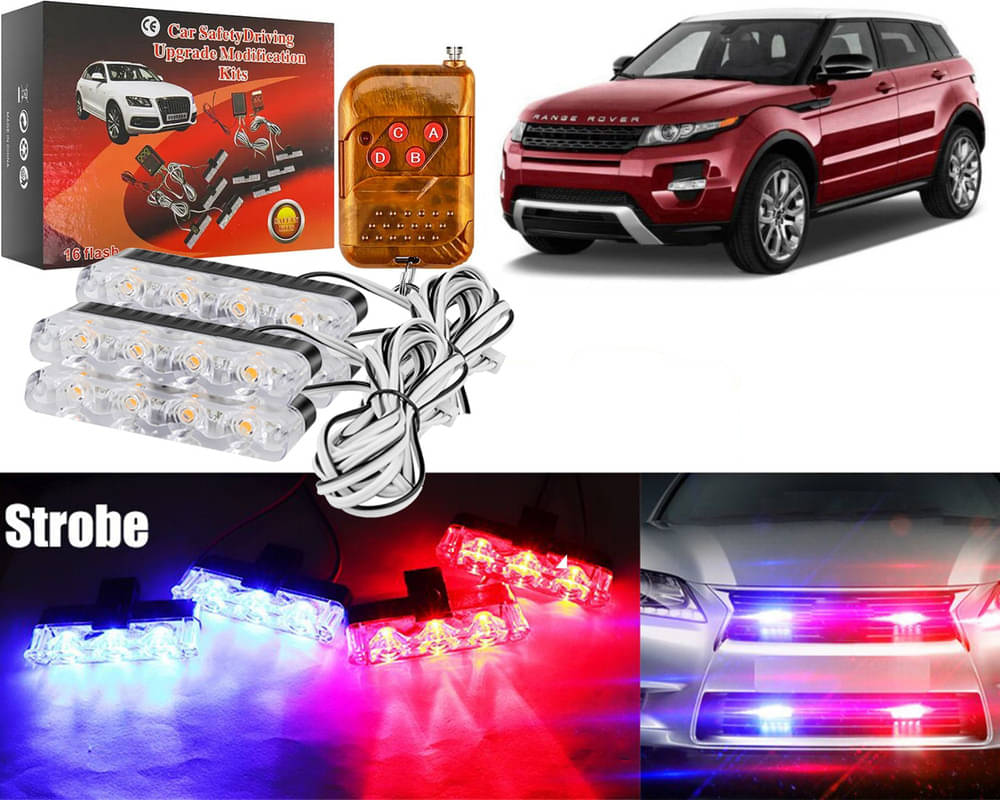 Car Grill Red & Blue LED DRL Police Flasher Emergency Warning Strobe Light For Rover Evoque Car Grill Red & Blue LED DRL Police Flasher Emergency Warning Strobe Light For Rover Evoque