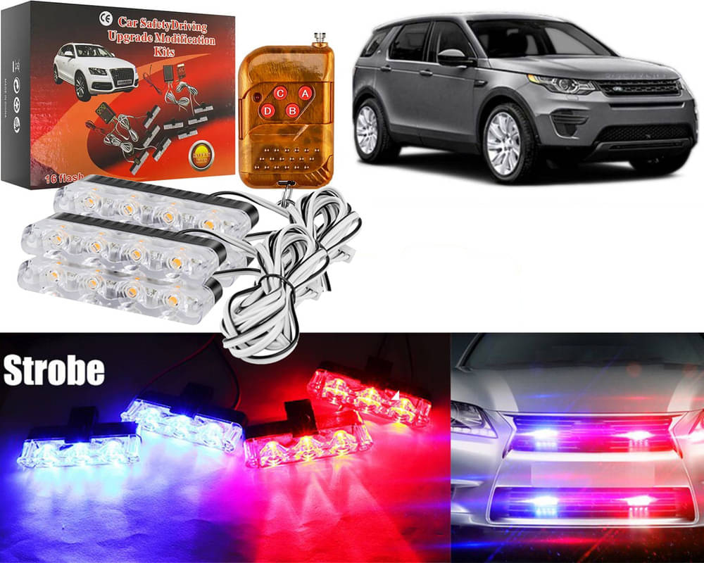 Car Grill Red & Blue LED DRL Police Flasher Emergency Warning Strobe Light For Discovery Sport Car Grill Red & Blue LED DRL Police Flasher Emergency Warning Strobe Light For Discovery Sport