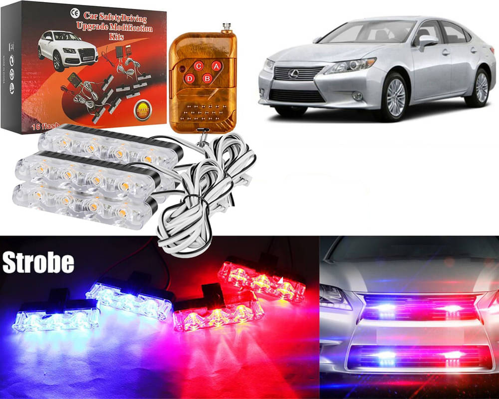     			Car Grill Red & Blue LED DRL Police Flasher Emergency Warning Strobe Light For Lexus