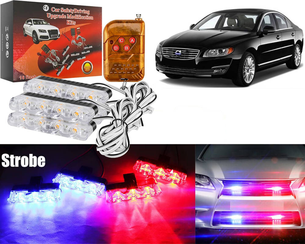 Car Grill Red & Blue LED DRL Police Flasher Emergency Warning Strobe Light For S80 Car Grill Red & Blue LED DRL Police Flasher Emergency Warning Strobe Light For S80