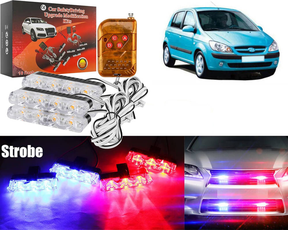 Car Grill Red & Blue LED DRL Police Flasher Emergency Warning Strobe Light For Getz Car Grill Red & Blue LED DRL Police Flasher Emergency Warning Strobe Light For Getz