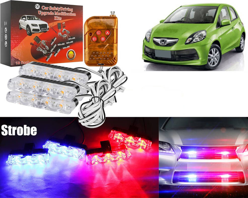 Car Grill Red & Blue LED DRL Police Flasher Emergency Warning Strobe Light For Brio Car Grill Red & Blue LED DRL Police Flasher Emergency Warning Strobe Light For Brio