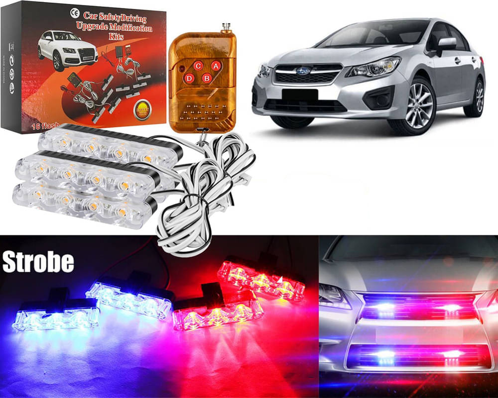 Car Grill Red & Blue LED DRL Police Flasher Emergency Warning Strobe Light For impreza Car Grill Red & Blue LED DRL Police Flasher Emergency Warning Strobe Light For impreza