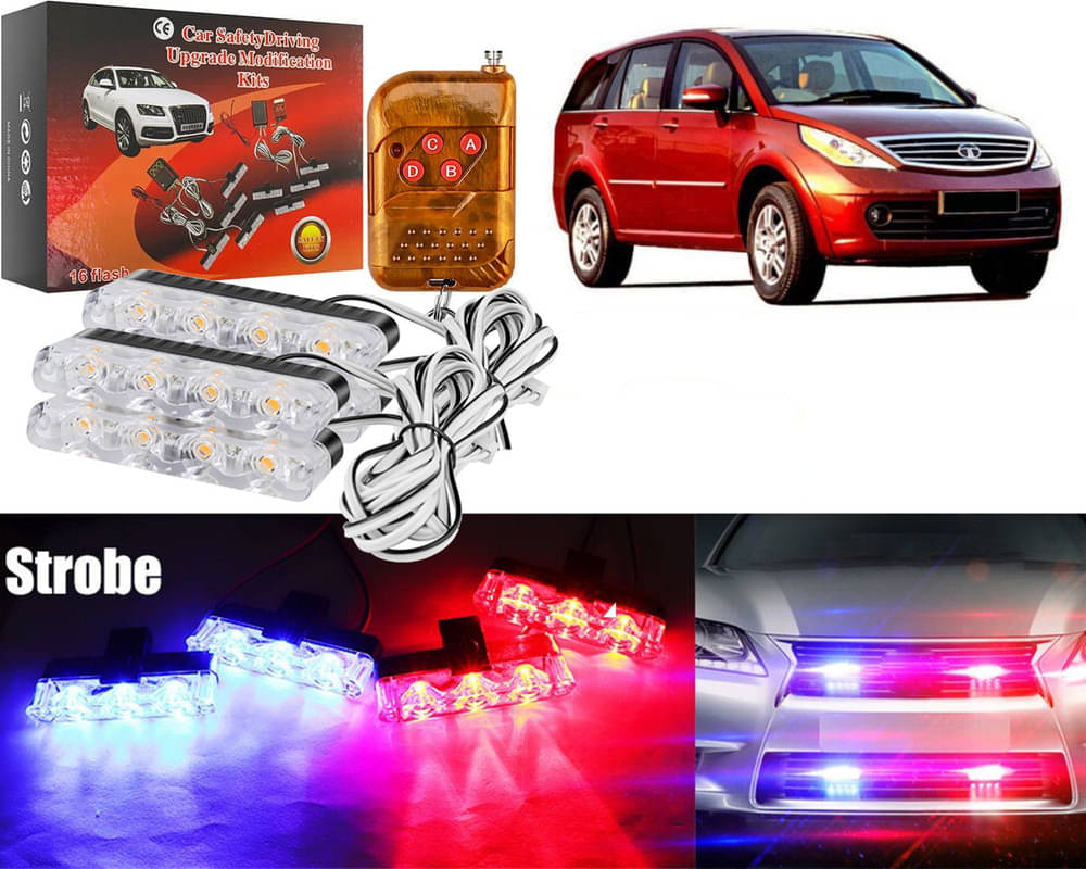 Car Grill Red & Blue LED DRL Police Flasher Emergency Warning Strobe Light For Aria Car Grill Red & Blue LED DRL Police Flasher Emergency Warning Strobe Light For Aria