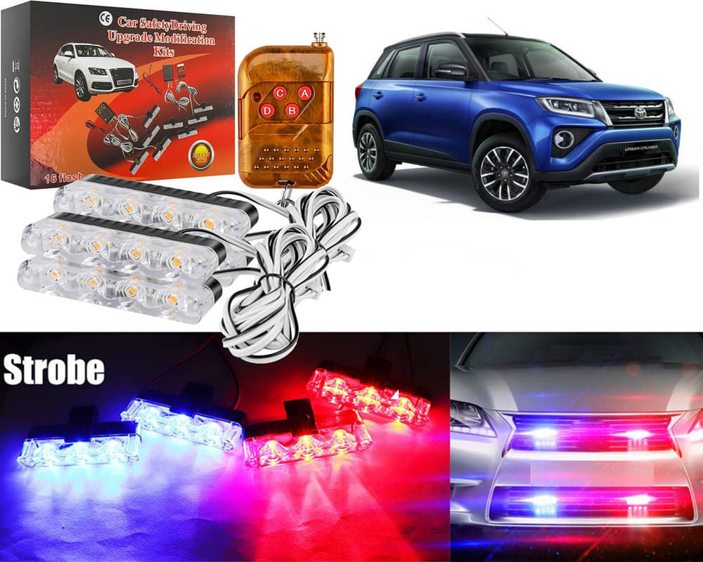     			Car Grill Red & Blue LED DRL Police Flasher Emergency Warning Strobe Light For Urban Cruiser