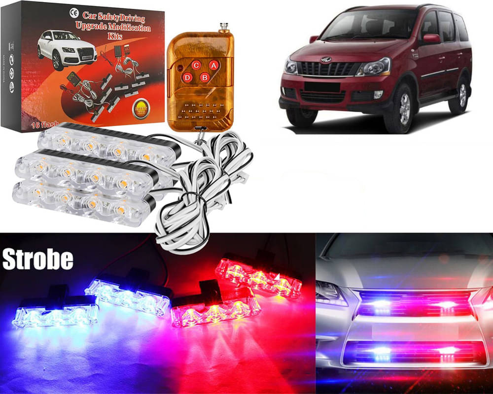 Car Grill Red & Blue LED DRL Police Flasher Emergency Warning Strobe Light For Xylo Car Grill Red & Blue LED DRL Police Flasher Emergency Warning Strobe Light For Xylo