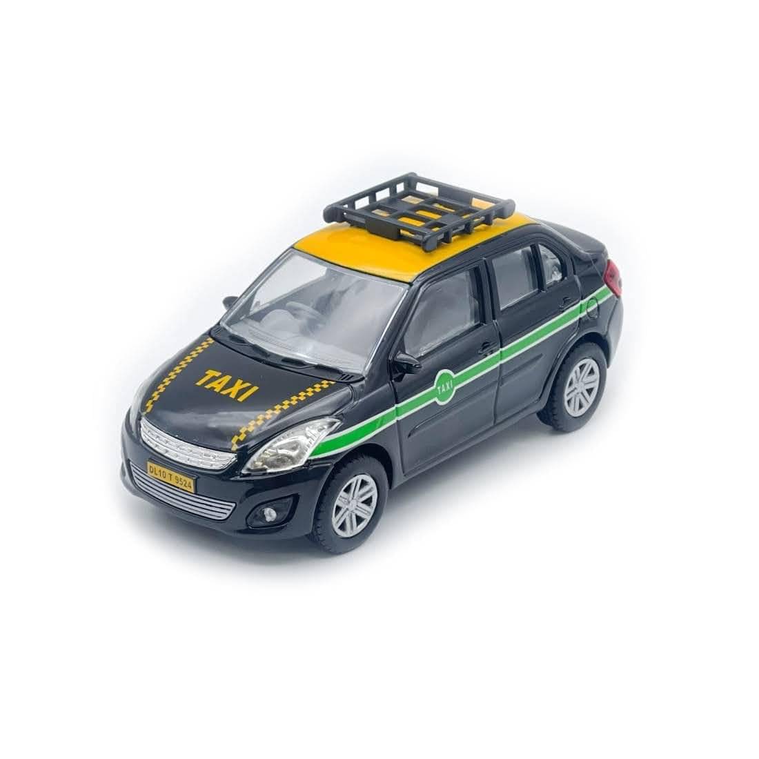     			Taxi Toy Car – Pull Back Action, Openable Doors, White Ola Uber Swift Model Cab, Durable Plastic, No Battery, Miniature Car Toy for Kids