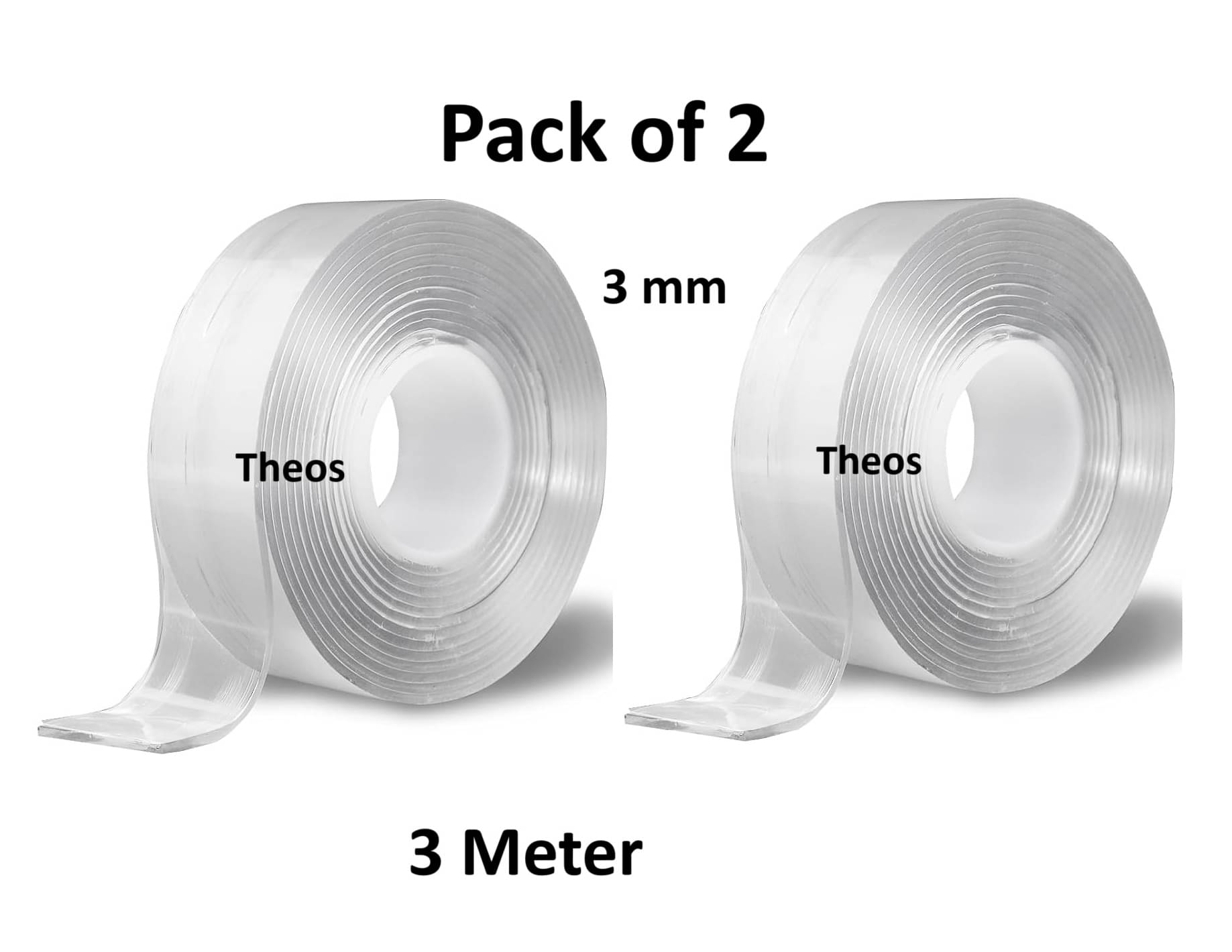 Theos Off White Double Sided Decorative Tape ( Pack of 2 ) Theos Off White Double Sided Decorative Tape ( Pack of 2 )