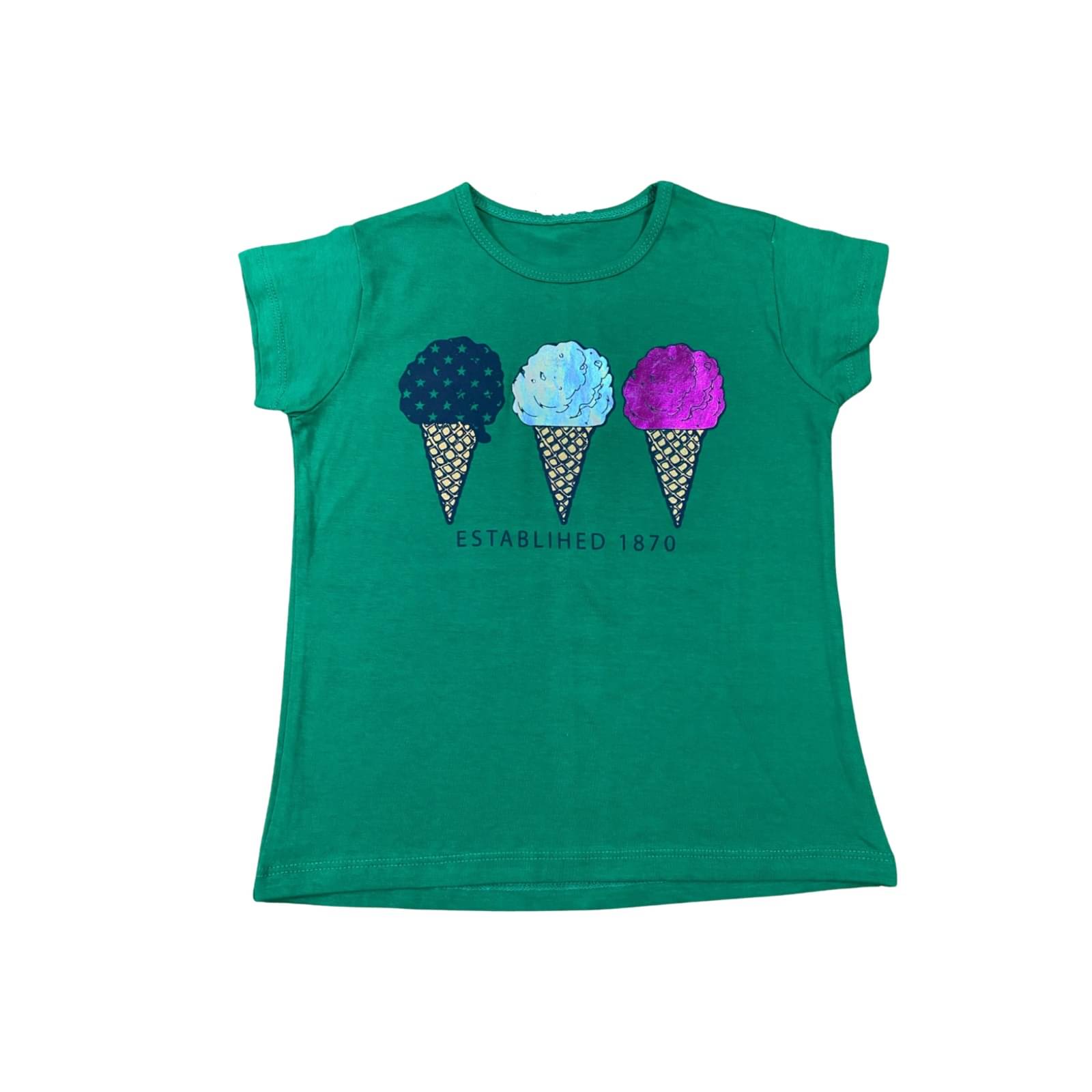     			Thread Sutra Pack of 1 Boys & Girls Cotton T-Shirt ( Green )