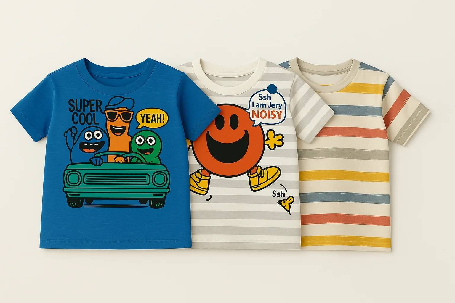     			Thread Sutra Pack of 3 Boys & Girls Cotton T-Shirt ( Multicolor 1 )